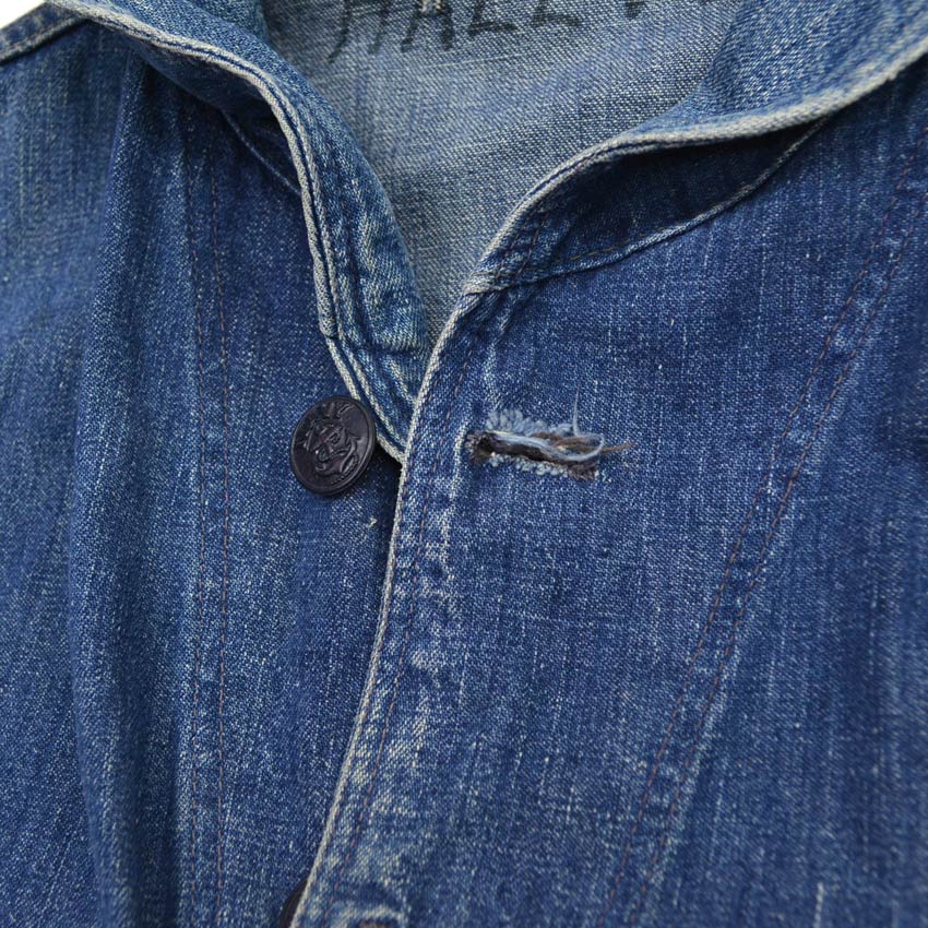 1940s US Navy Shawl Collar Denim Jacket...