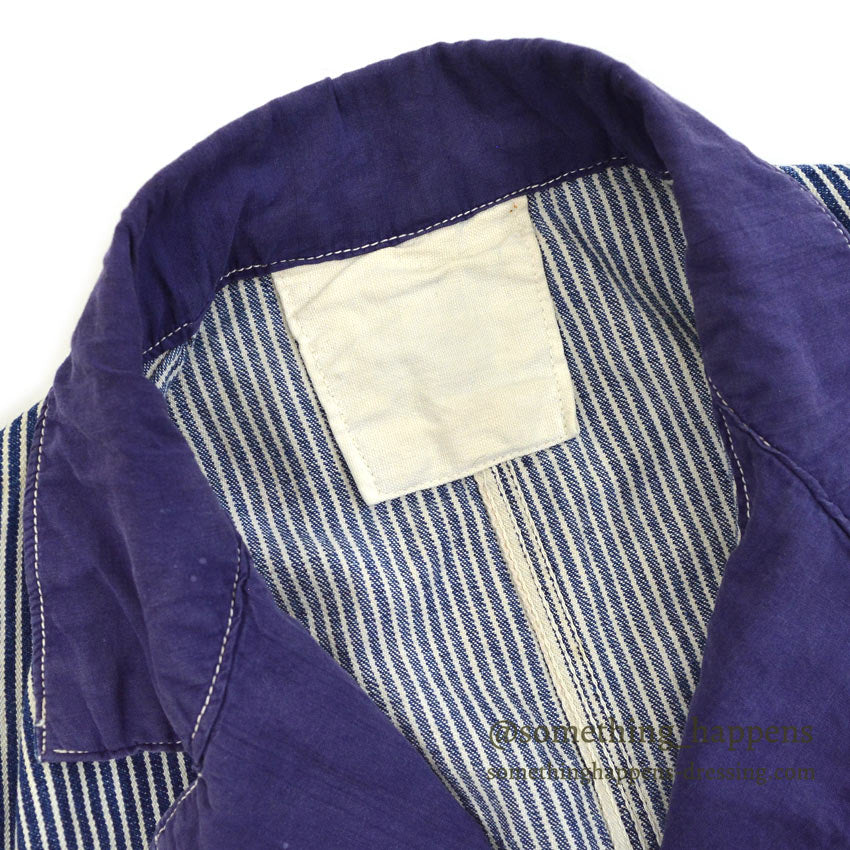 1930's〜 UNUSUAL HICKORY STRIPE SERVICE COAT 機関車ボタン ... Fits like 38