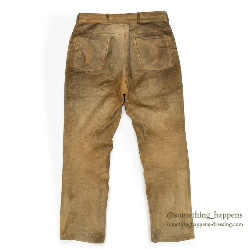 1970's~ SCULLY BROWN LEATHER PANTS...W33/L29
