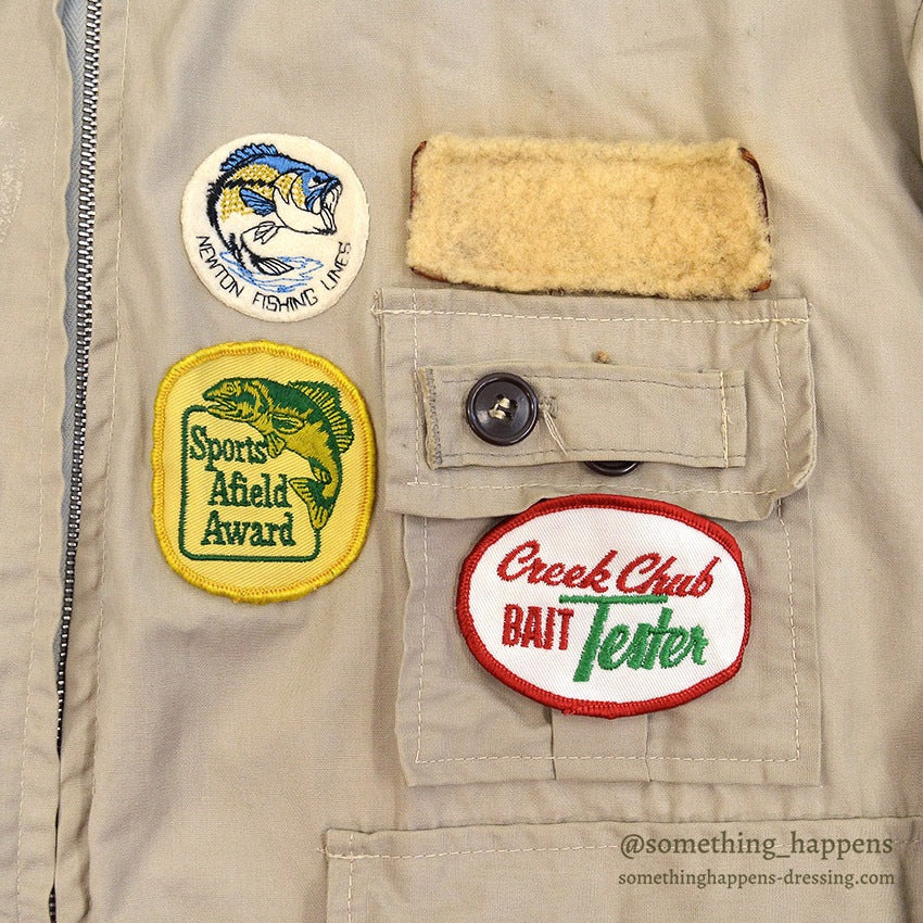 1960's~ HUDSON BAY HERTER'S BASS ANGLER COLLECTIBLE PATCHED JACKET ...