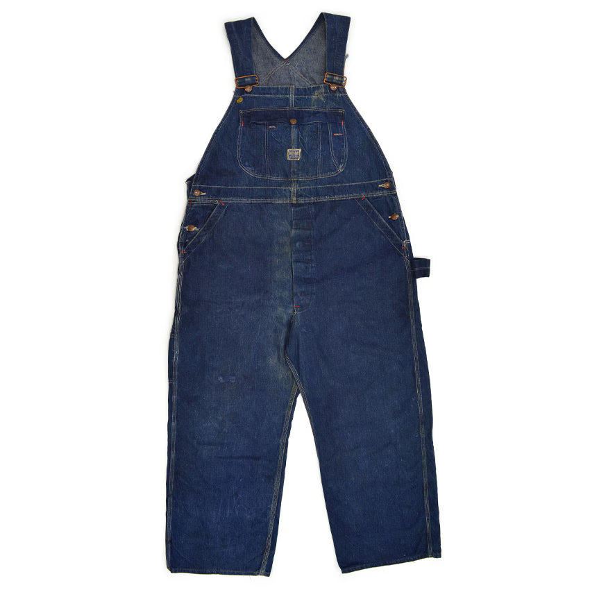 1940's~ PAYDAY JC PENNEY CO DENIM OVERALL DARK... W39