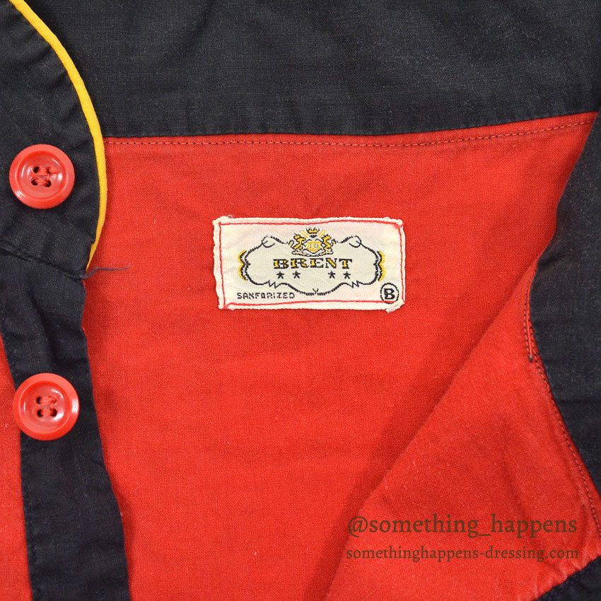 1950's BRENT RYU EMBROIDERY PAJAMAS SHIRT & PANTS...