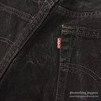 1990's Levi's 501 BLACK DENIM PANTS Made in USA SMOKY FADED... W34/L32