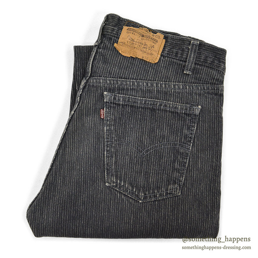 1980's Levi's 505 BLACK STRIPE DENIM PANTS... W36/L28