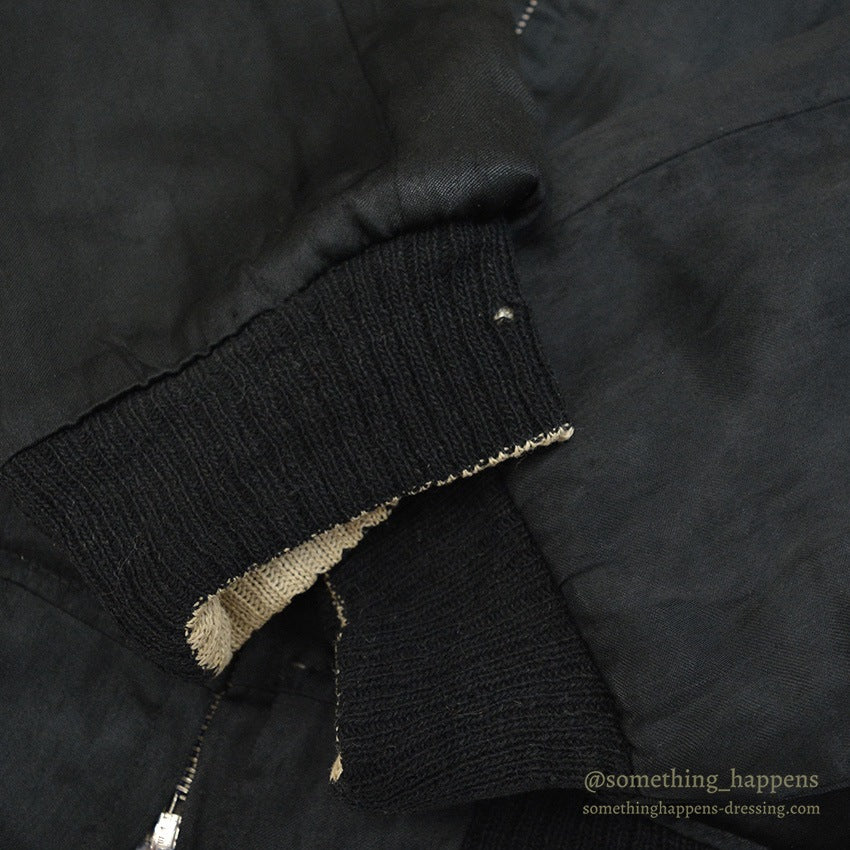 1950's JAPAN SOUVENIR JACKET スカジャン ALL BLACK TTSジッパー ...