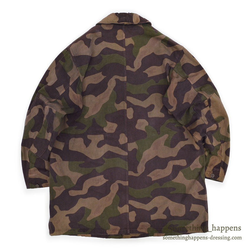 1960's CZECHOSLOVAKIA MILITARY BROWN DYED SALAMANDER PATTERN CAMO COAT...