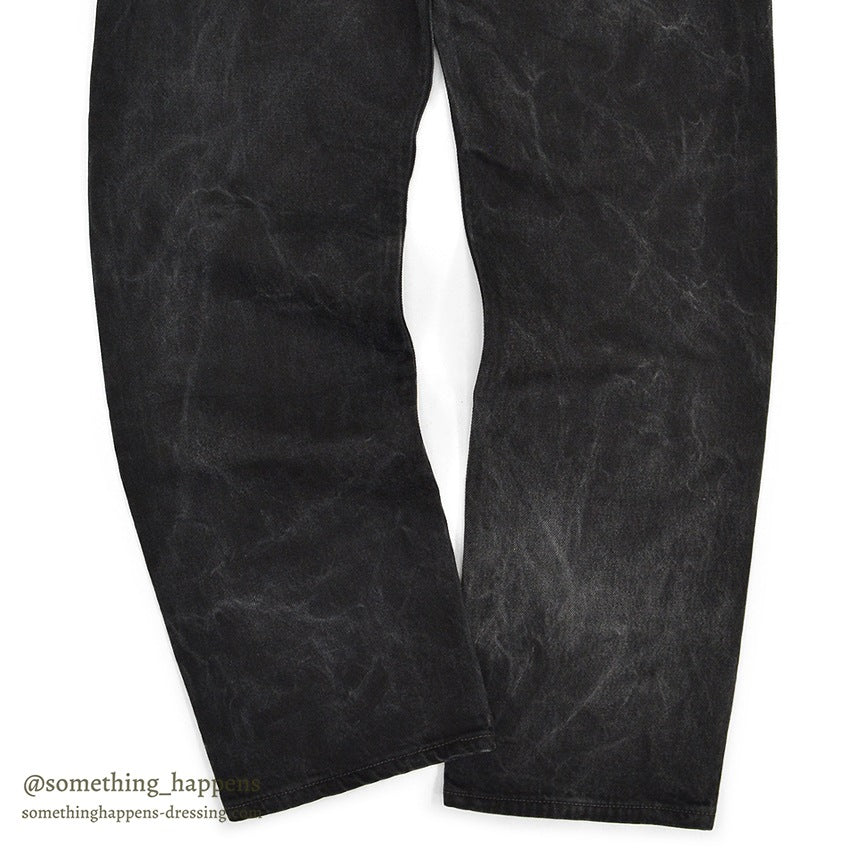 1990's Levi's 501 BLACK DENIM PANTS Made in USA SMOKY FADED... W34/L32