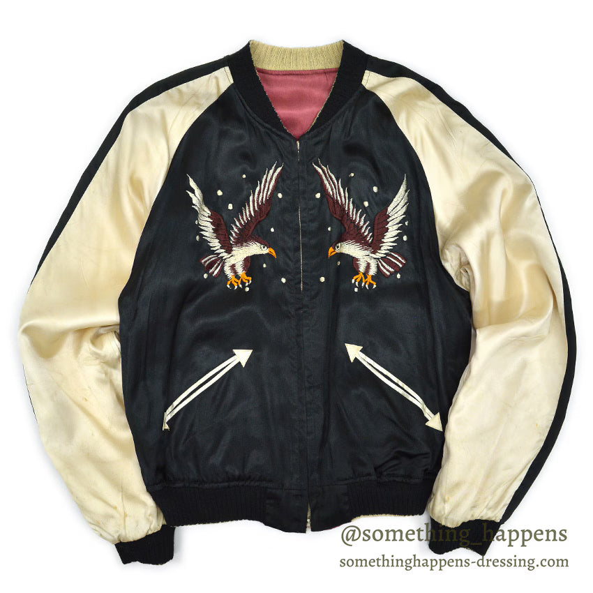 1940's〜 JAPAN SOUVENIR JACKET スカジャン 鷹虎 TTS ジッパー ...