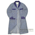 1930s- Unusual Hickory Stripe Service Coat with Locomotive Button... Fits like size 38