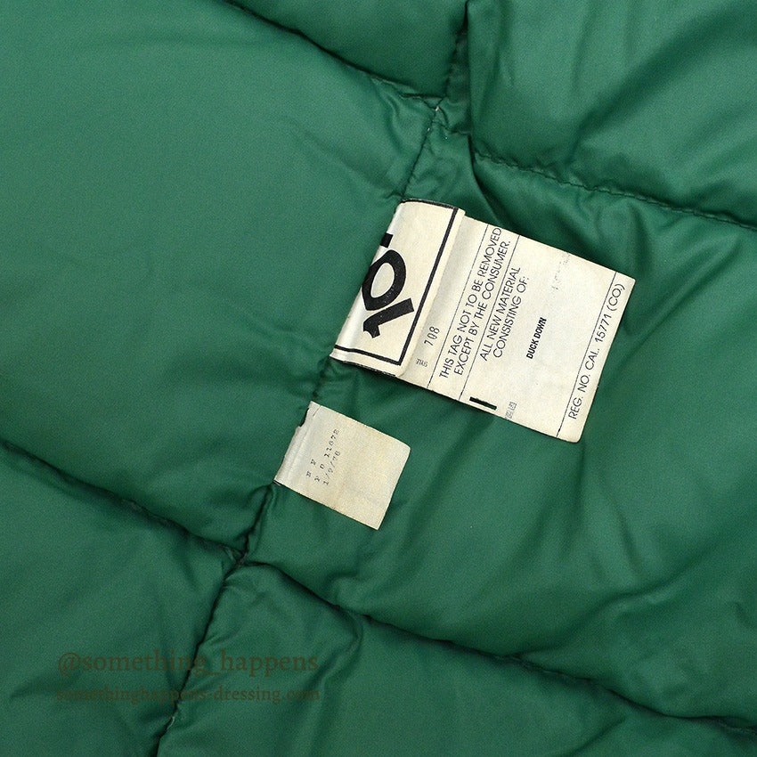 1970's 10X OLIVE GREEN HUNTING DOWN COAT...S