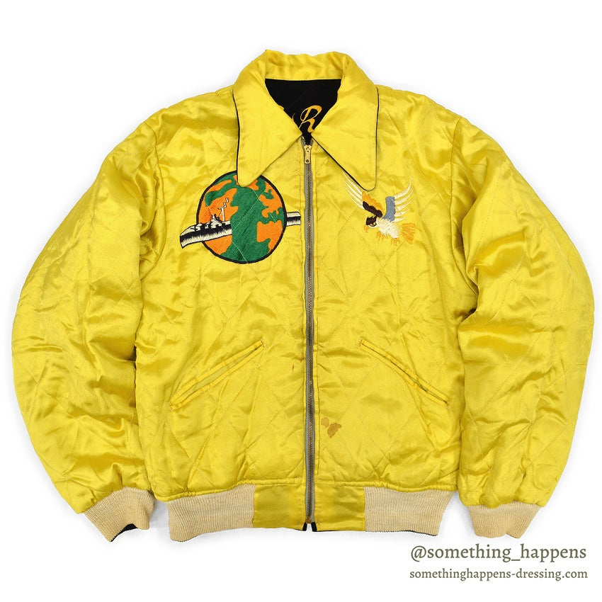 1950's JAPAN SOUVENIR JACKET スカジャン MILITARY U.S.S. ROSS 別珍 YKKジッパー ...