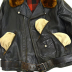50's Genuine Horsehide FRONT QUARTERS Horsehide Double Riders Jacket... 40