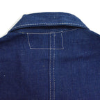~60's Black Lacquer Double Stitch Denim Coveralls, Mint... Size 42