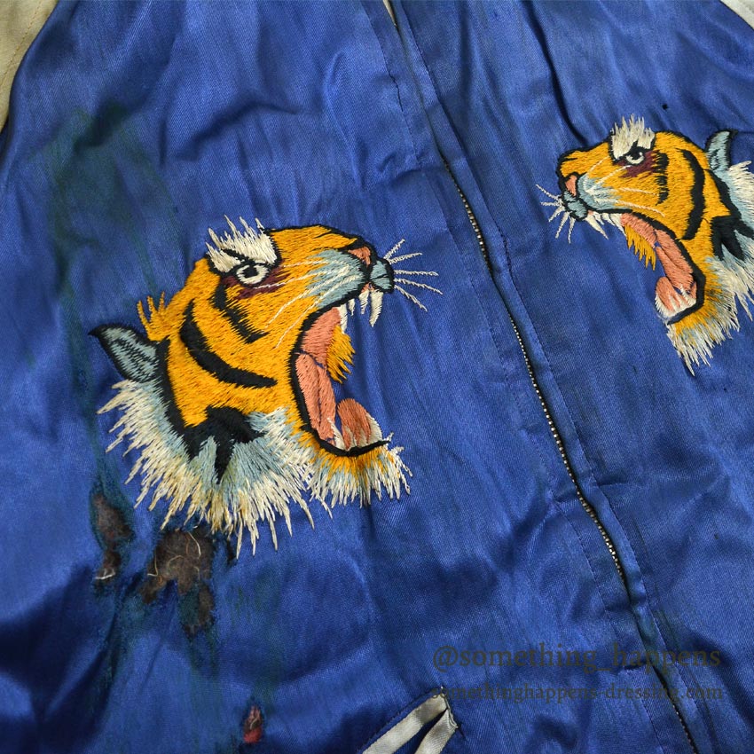 1950's JAPAN SOUVENIR JACKET 45TH TAC RECON SQD THE POLKA DOTS Sukajan... AS IS