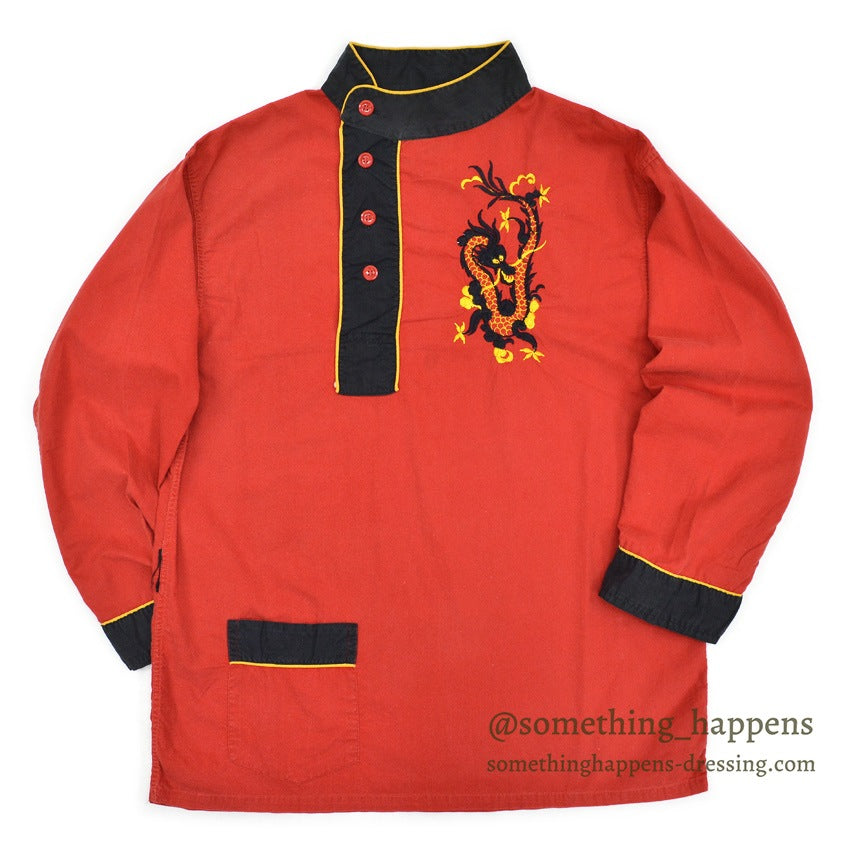 1950's BRENT RYU EMBROIDERY PAJAMAS SHIRT & PANTS...