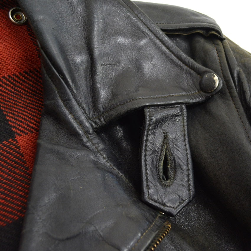 50's Genuine Horsehide FRONT QUARTERS Horsehide Double Riders Jacket... 40