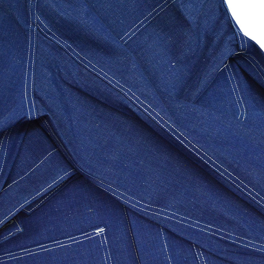 ~60's Black Lacquer Double Stitch Denim Coveralls, Mint... Size 42