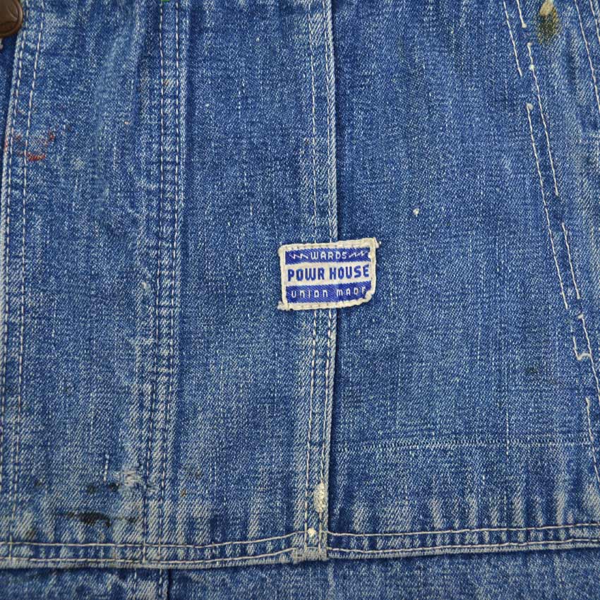 40's ww2 WARDS POWR HOUSE DENIM OVERALL...