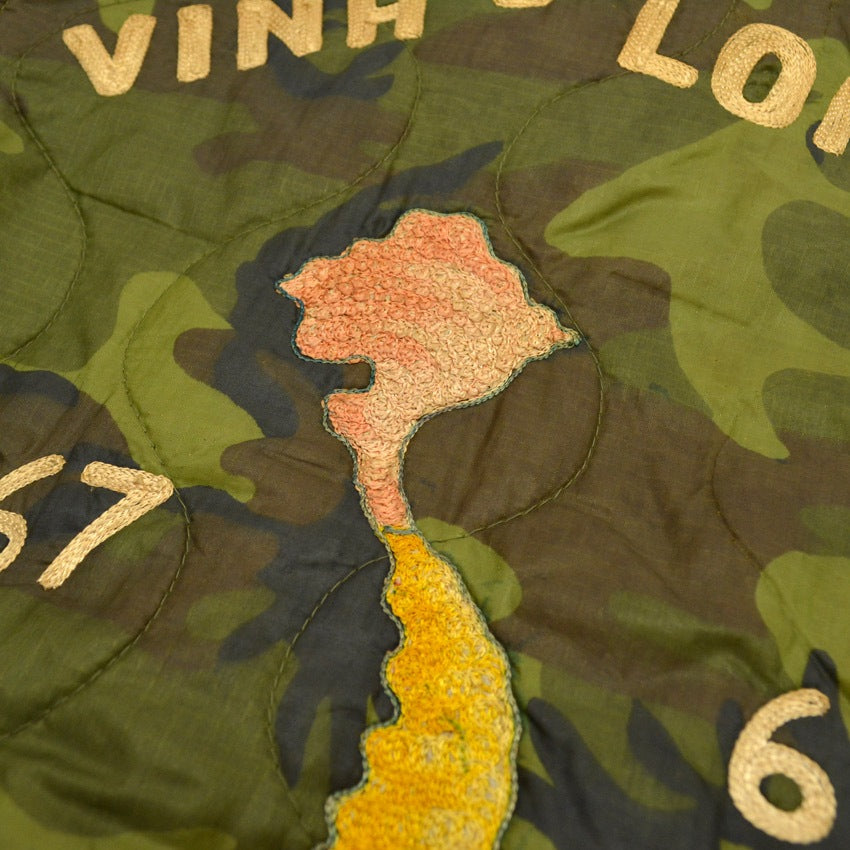 60's VIETNAM TOUR JACKET (Vietnamese Tour Jacket) Camouflage Squadron Embroidery... about M