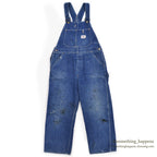 1940's CAN'T BUST'EM WW2 DENIM OVERALL / UNUSUAL DETAIL ... W36/L29