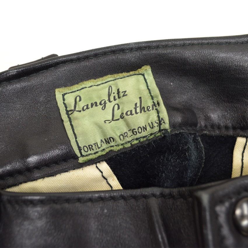 50's Langlitz Leathers ラングリッツレザー レザーパンツ 初期グリーンタグ!!... W31×L28