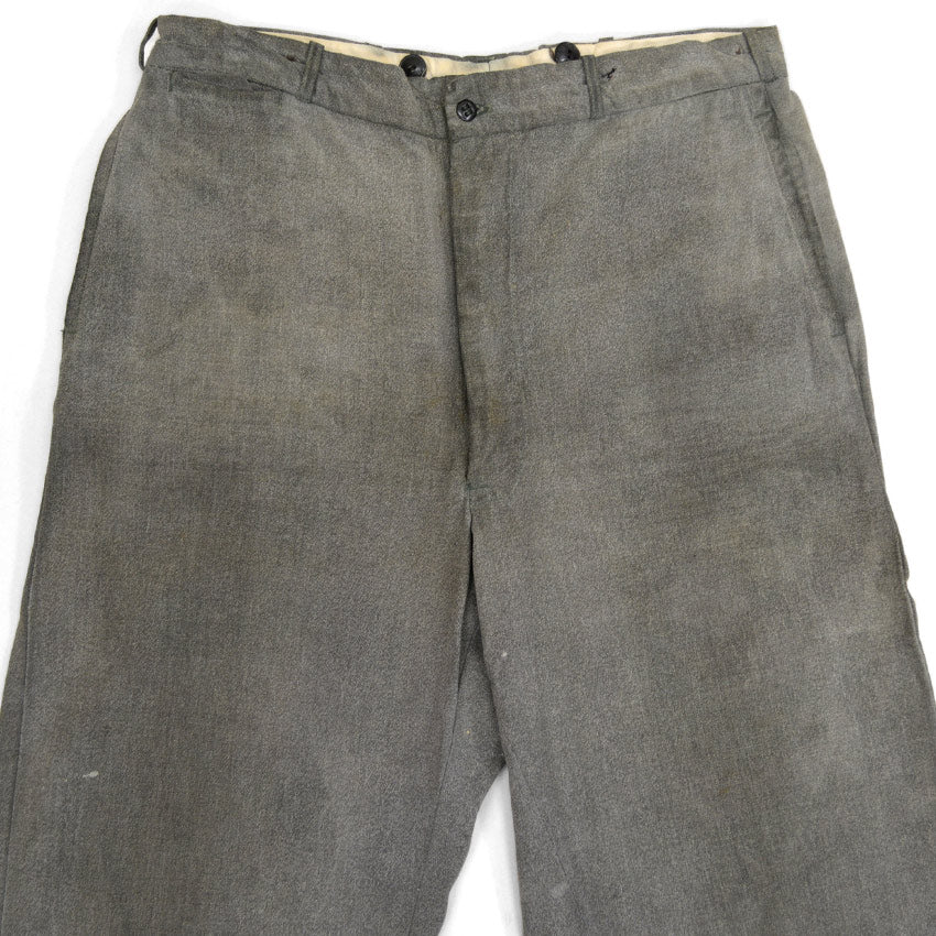 〜50's ごま塩 ブラックシャンブレー ワークパンツ... 実寸 W34×L28