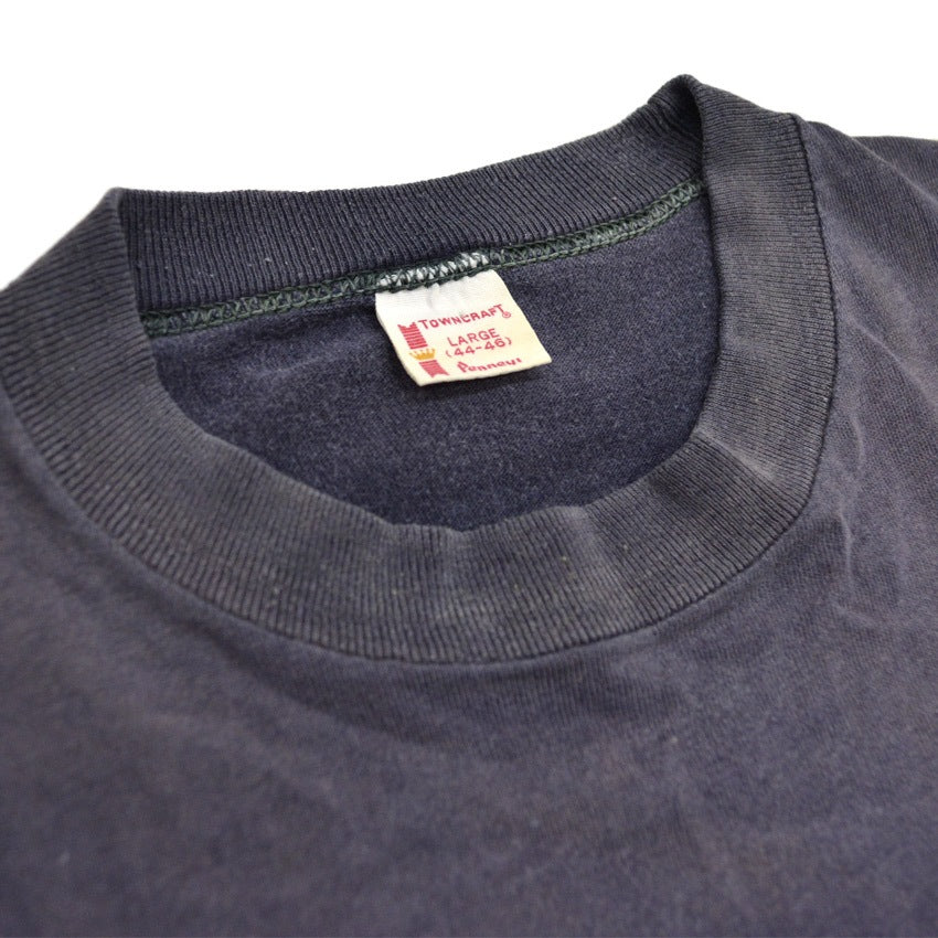 60's TOWNCRAFT Penneys Pocket T-shirt, Eggplant Navy Blue... L