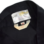 ~70's China Gown embroidery silk black...