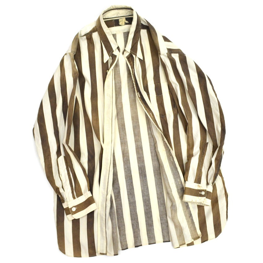 ~40's POWERS STRIPE LONG SLEEVE SHIRT'S... 151/2