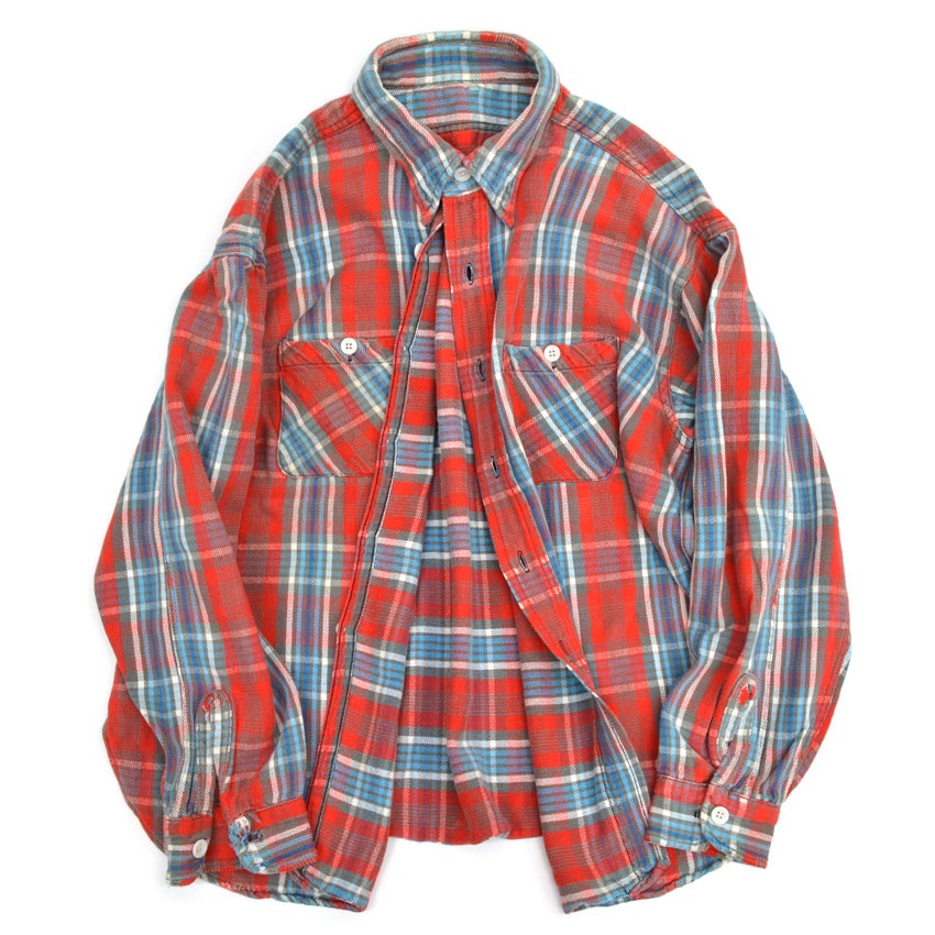 1950s-era old cotton flannel shirts with gussets...