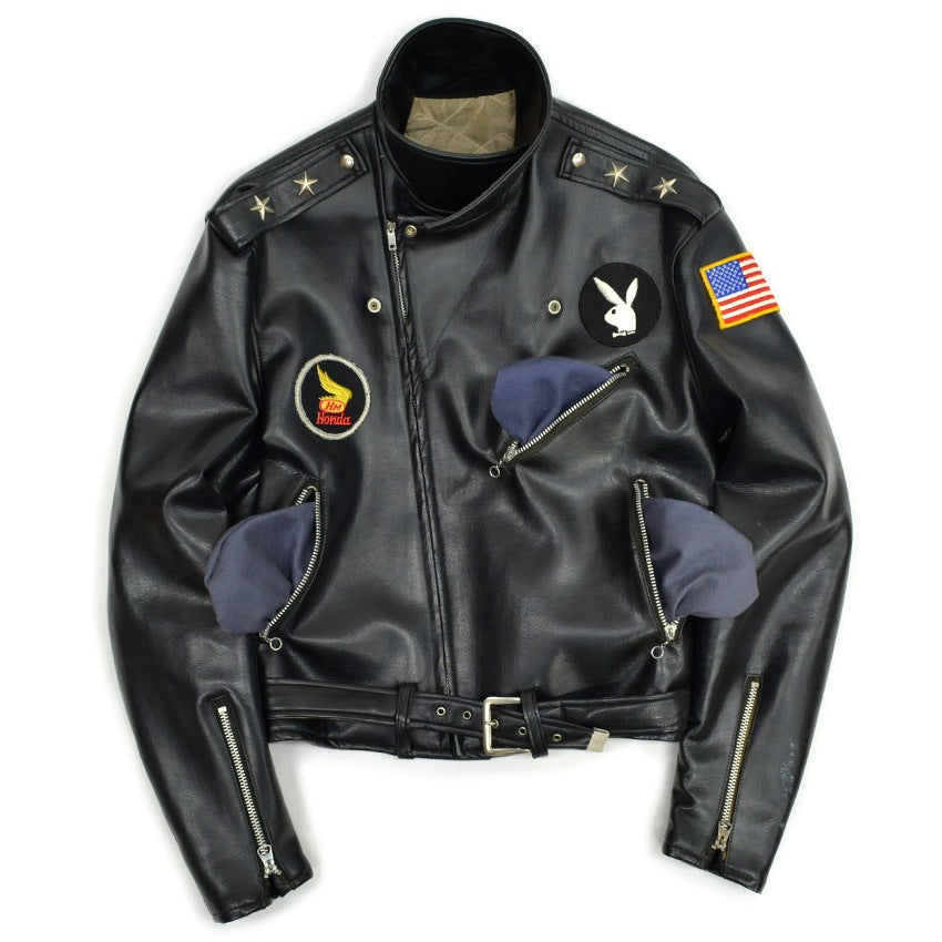 50's Vinyl Leather Two Star Double riders Jacket... 40