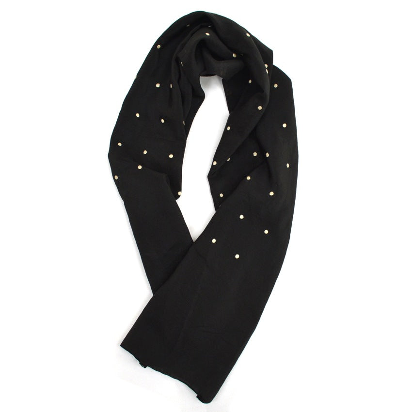 Old Polka Dots Black & Silver Scarf...