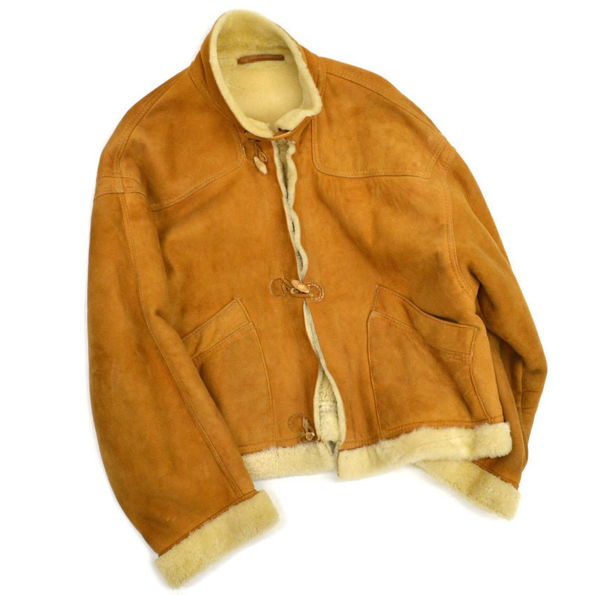 70's Mouton Jacket Wood Toggle Button...