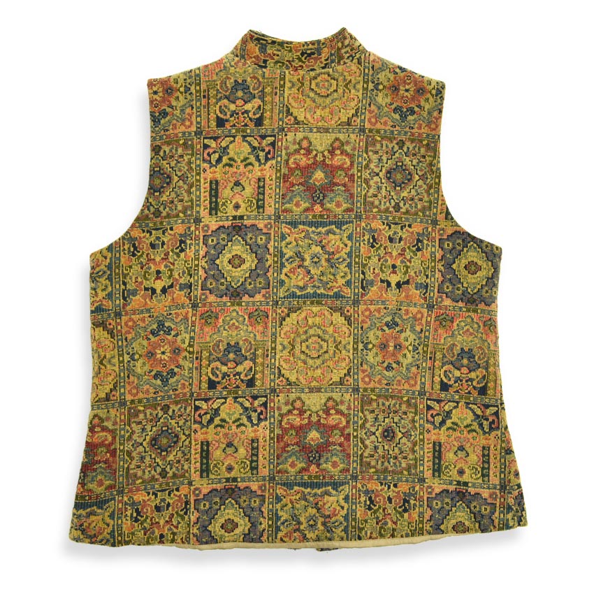 90's ORVIS Gobelin Tapestry Zip-Up Vest... L