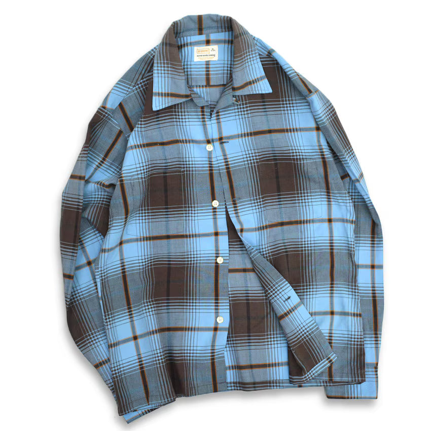 60's~ BRENT PLAID RAYON SHIRTS...M