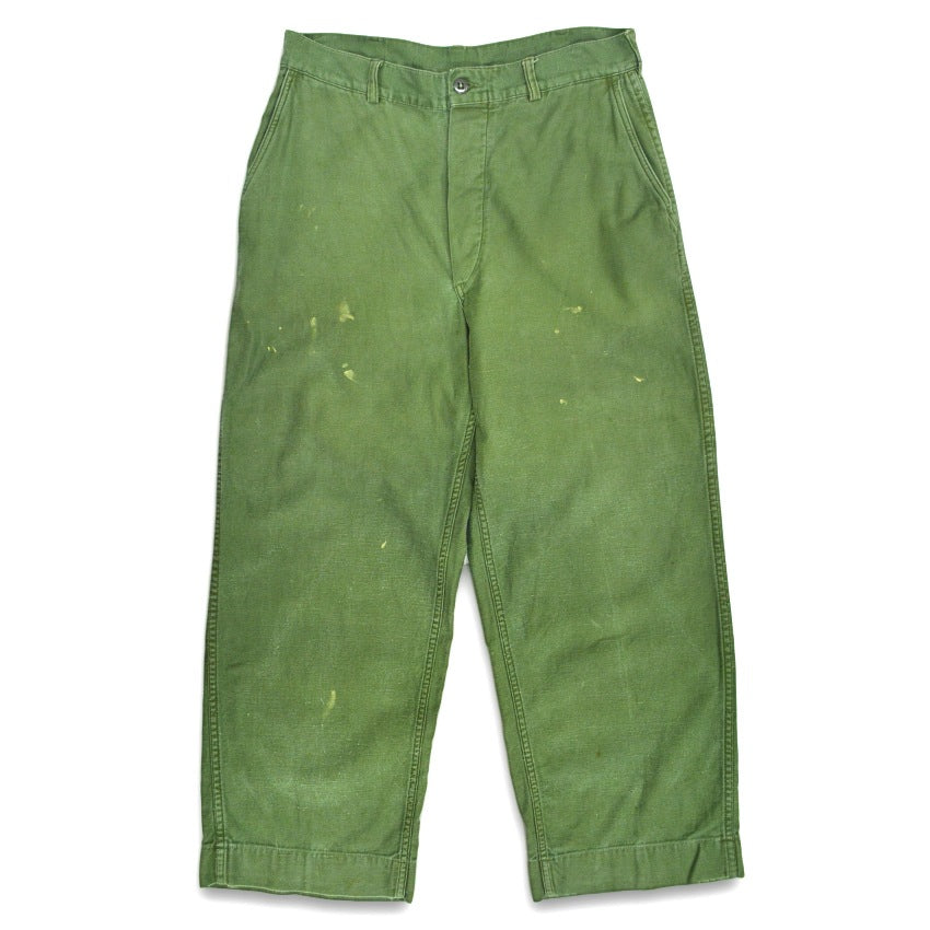 60's USMC P-58 UTILITY COTTON SATEEN TROUSERS... W33×L28
