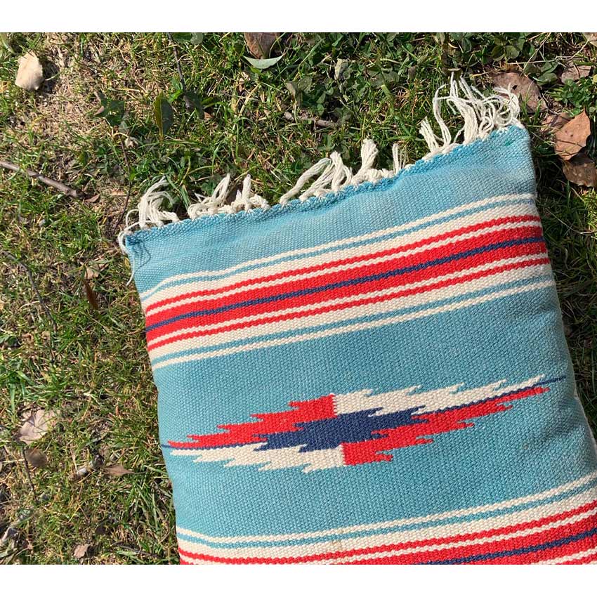 circa ~1970's CHIMAYO RUG CUSHION... 37cm×33cm