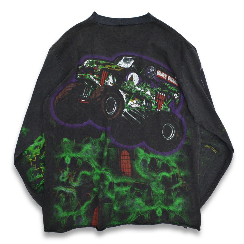 90's GRAVE DIGGER Monster Truck Hot Rod Long-Sleeve T-Shirt... XL