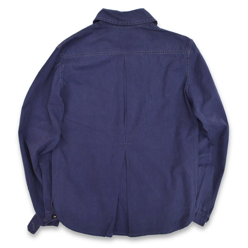 40's~ Cotton Half Zip Pull Over Shirts with Chinstrap...