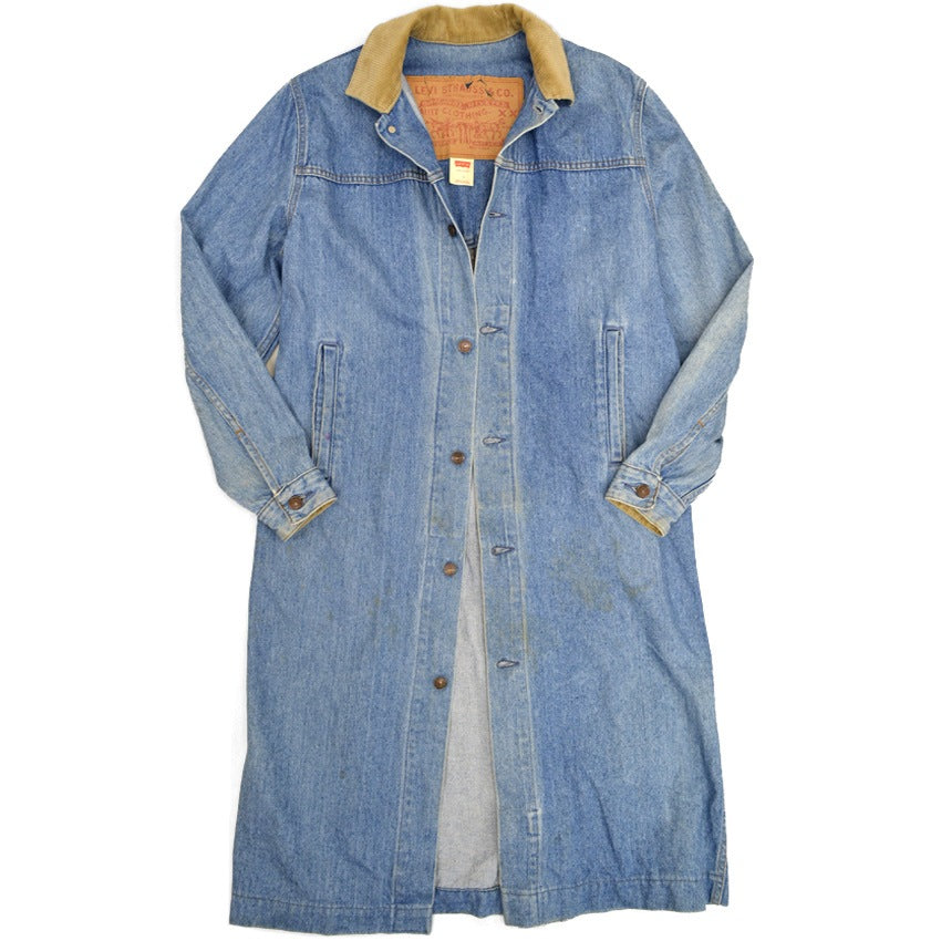 80's Levi's 'Oversized Patch' Denim Coat... S