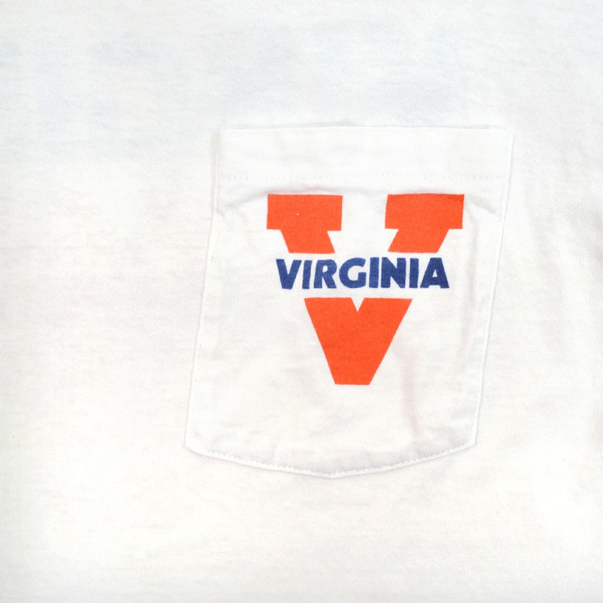 80s-era University of Virginia logo print pocket T-shirt...