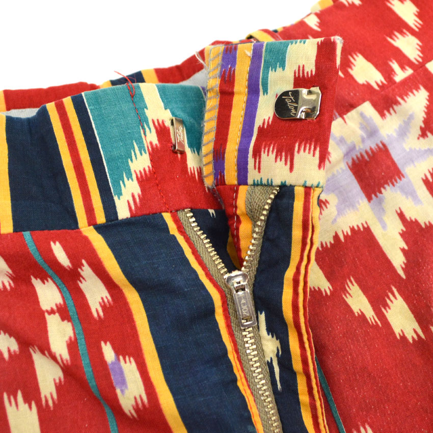 ~70's Steve Petix 'Native Pattern' Cotton Slacks...
