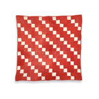 Old Handmade Patchwork Quilt Red & White...52cm×52cm