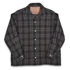 50's~ Ombre Check WOOL & RAYON Blend Shirts...