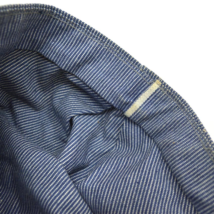 40's~ ANTHONY'S SUPER BUCKHIDE PINSTRIPE WORK CAP...57cm