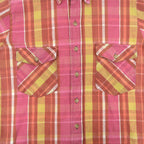 ~80's WINTER RUN PINK PLAID HEAVY FLANNEL SHIRT...