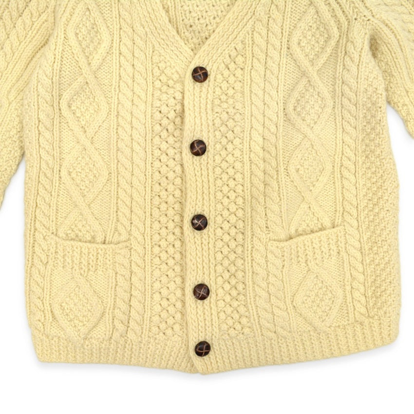 70s Kennedy of Ardara Aran knit cardigan, made in Ireland...