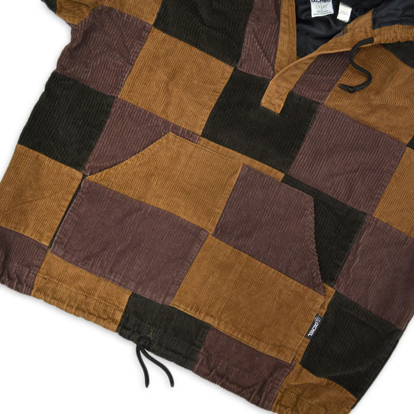 ~1990's IXCHEL CORDUROY PATCHWORK PULLOVER HOODIE... L