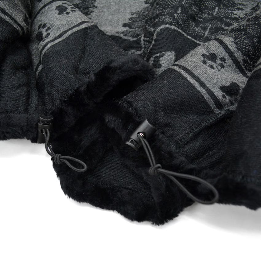 ~2000's DEADSTOCK MAZMANIA BEAR BLACK & PEWTER FLEECE JACKET...XL
