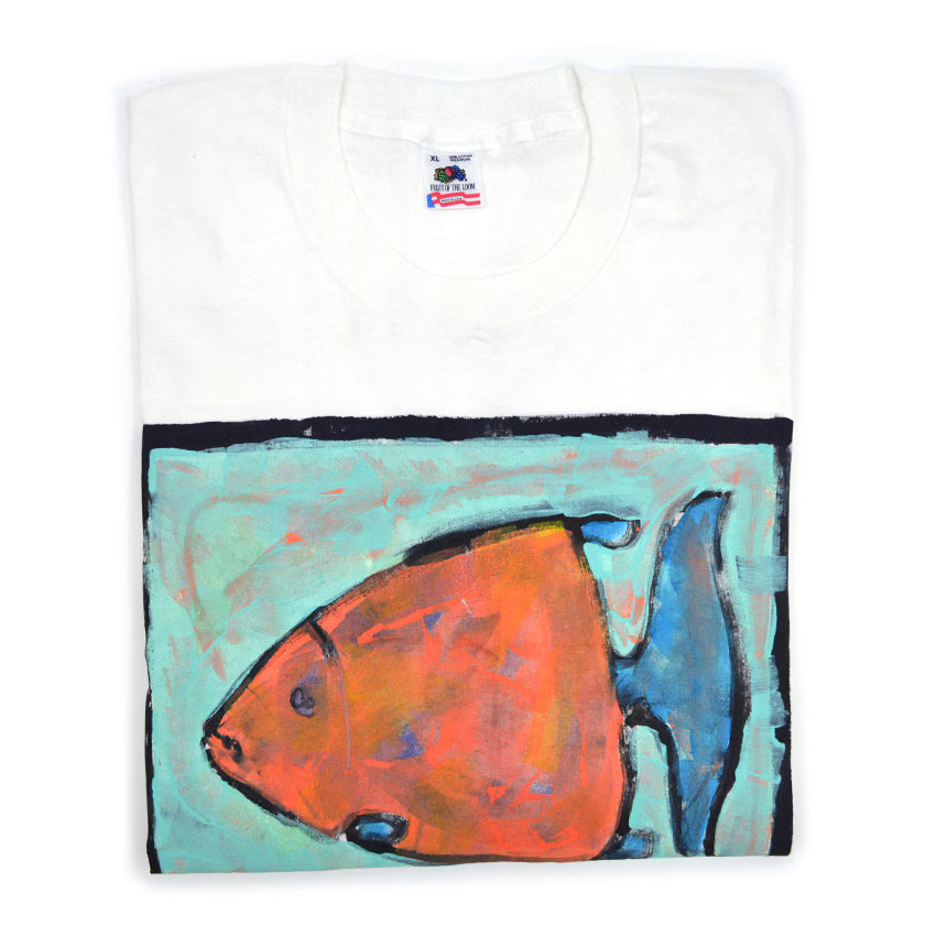 1990's Deadstock FRUIT OF THE LOOM Tomek Wozniak Folk Art T-shirt ... L